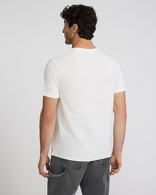 Textured Jacquard Striped Crew Neck T-Shirt