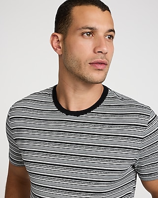 Striped Jacquard Short Sleeve T-Shirt