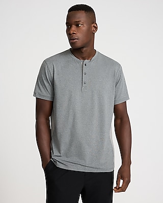 Sueded Jersey Snap Button Henley