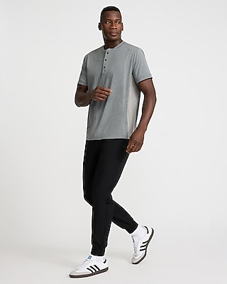 Sueded Jersey Snap Button Henley