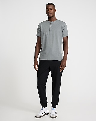 Sueded Jersey Snap Button Henley