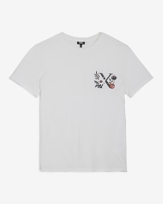 Embroidered Floral X-Logo Graphic Perfect Pima Cotton T-Shirt