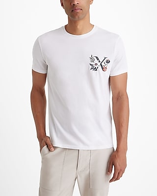 Embroidered Floral X-Logo Graphic Perfect Pima Cotton T-Shirt