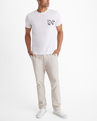 Embroidered Floral X-Logo Graphic Perfect Pima Cotton T-Shirt