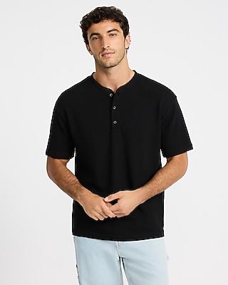 Classic Fit Textured Loose Henley