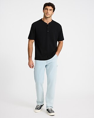 Classic Fit Textured Loose Henley