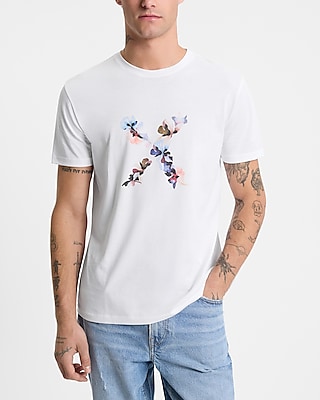 Floral X-Logo Perfect Pima Cotton T-Shirt