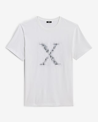 Embroidered Pixel X-Logo Graphic Perfect Pima Cotton T-Shirt