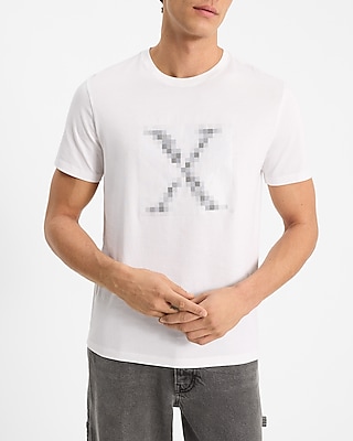 Embroidered Pixel X-Logo Graphic Perfect Pima Cotton T-Shirt