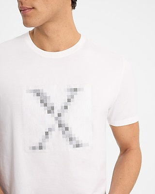 Embroidered Pixel X-Logo Graphic Perfect Pima Cotton T-Shirt