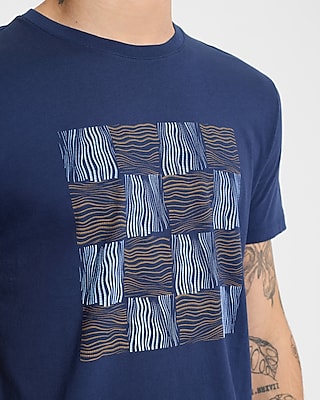 Checkered Wave Graphic Perfect Pima Cotton T-Shirt