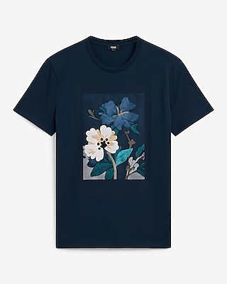 Painted Floral Graphic Perfect Pima Cotton T-Shirt