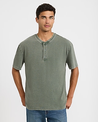 Classic Fit Premium Weight Garment Wash Henley
