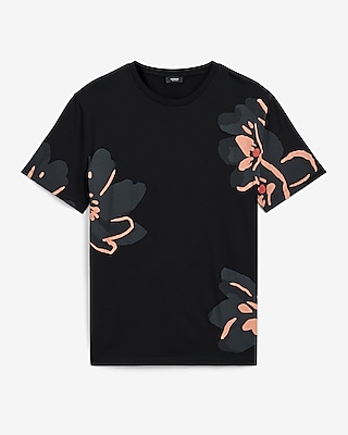 Large Floral Perfect Pima Cotton Graphic T-Shirt