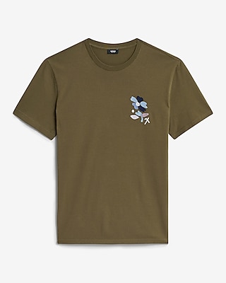Embroidered Abstract Floral Perfect Pima Cotton Graphic T-Shirt
