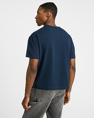 Embroidered NYC Chest Graphic Premium Weight Cropped Loose T-Shirt