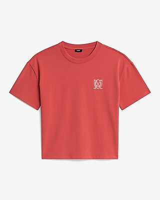 Embroidered X-Logo Chest Graphic Premium Weight Cropped Loose T-Shirt