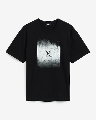 Classic Fit Express Script Crew Neck Black Graphic Tee | Express