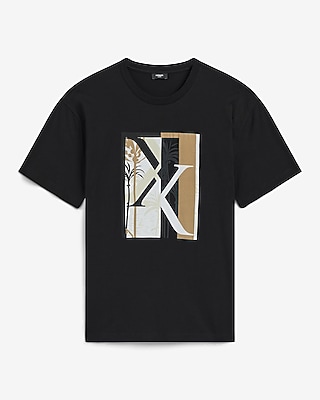 Classic Fit Express Script Crew Neck Black Graphic Tee | Express