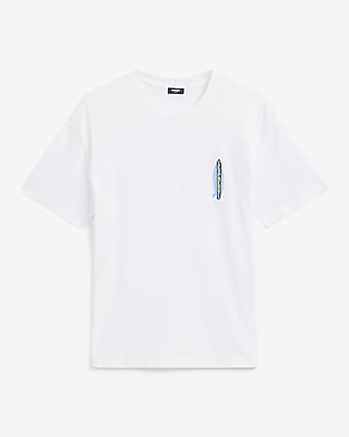 Classic Fit Mini Express Surfboard Logo Graphic Cotton T-Shirt