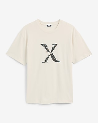 Classic Fit Contrast Painted X Logo Cotton Graphic T-Shirt