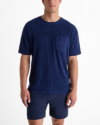 Floral Etched Terry Pocket T-Shirt