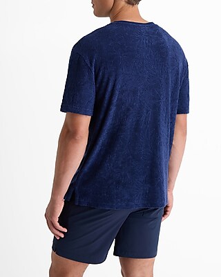 Floral Etched Terry Pocket T-Shirt