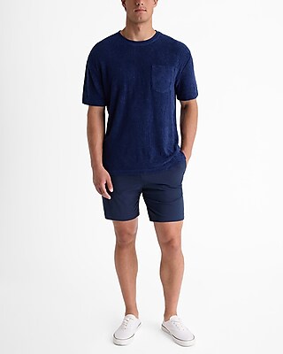 Floral Etched Terry Pocket T-Shirt