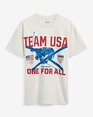 Team USA Winter Olympics Skiing Cotton Graphic T-Shirt