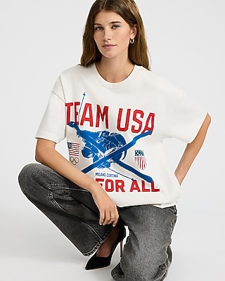 Team USA Winter Olympics Skiing Cotton Graphic T-Shirt