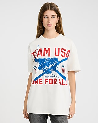 Team USA Winter Olympics Skiing Cotton Graphic T-Shirt
