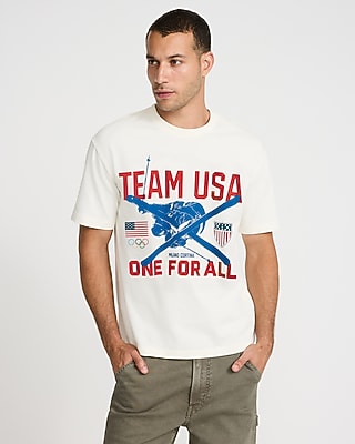 Team USA Winter Olympics Skiing Cotton Graphic T-Shirt