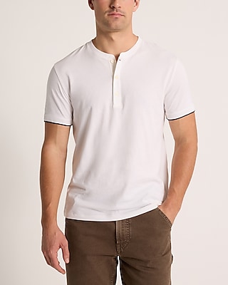 Pointelle Tipped Perfect Pima Cotton Henley