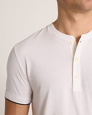 Pointelle Tipped Perfect Pima Cotton Henley