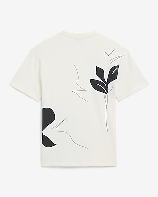 Classic Fit Large Hibiscus Graphic T-Shirt
