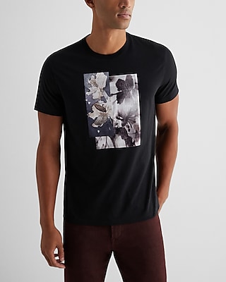 Layered Painted Shadow Floral Graphic T-Shirt
