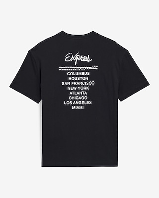 Classic Fit Express Script Crew Neck Black Graphic Tee | Express