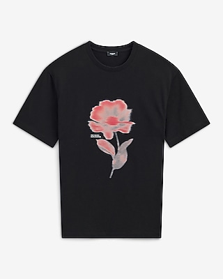 Classic Fit Floral Blur Graphic T-Shirt