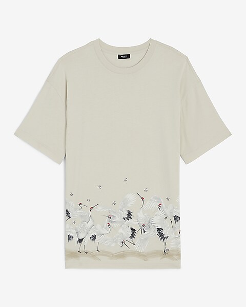 færdig Transportere pause Relaxed Crane Print Perfect Pima Cotton T-shirt | Express