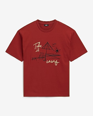 Classic Fit Large Hibiscus Graphic T-shirt | Express