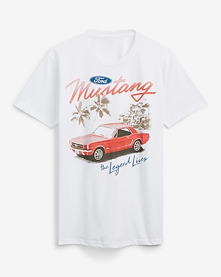 Ford Red Mustang White Graphic T-Shirt