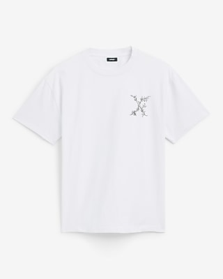 Mini Abstract X Logo Cotton White Graphic T-Shirt