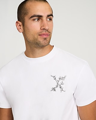 Mini Abstract X Logo Cotton White Graphic T-Shirt