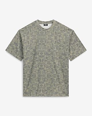 Camo Print Crew Neck Graphic T-Shirt