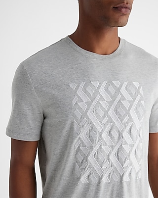 Embroidered X Logo Pattern Graphic Perfect Pima Cotton T-Shirt