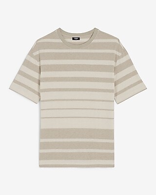 A - TAYLOR LINEN YD ALLARD STRIPE RLXD TEE-9689:CARAVAN:M