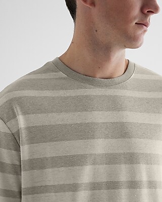 A - TAYLOR LINEN YD ALLARD STRIPE RLXD TEE-9689:CARAVAN:M