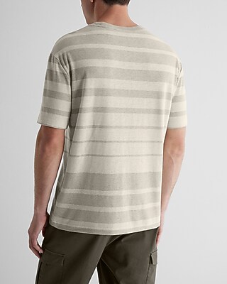 A - TAYLOR LINEN YD ALLARD STRIPE RLXD TEE-9689:CARAVAN:M