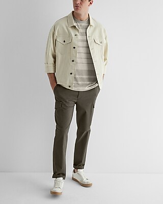 A - TAYLOR LINEN YD ALLARD STRIPE RLXD TEE-9689:CARAVAN:M