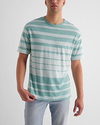 Relaxed Striped Linen-Blend T-Shirt